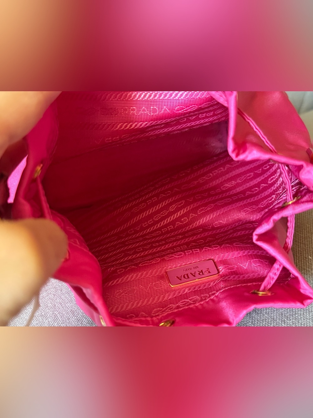 Auth Prada Duet Re-Nylon Bucket Bag - Picture 6 of 14